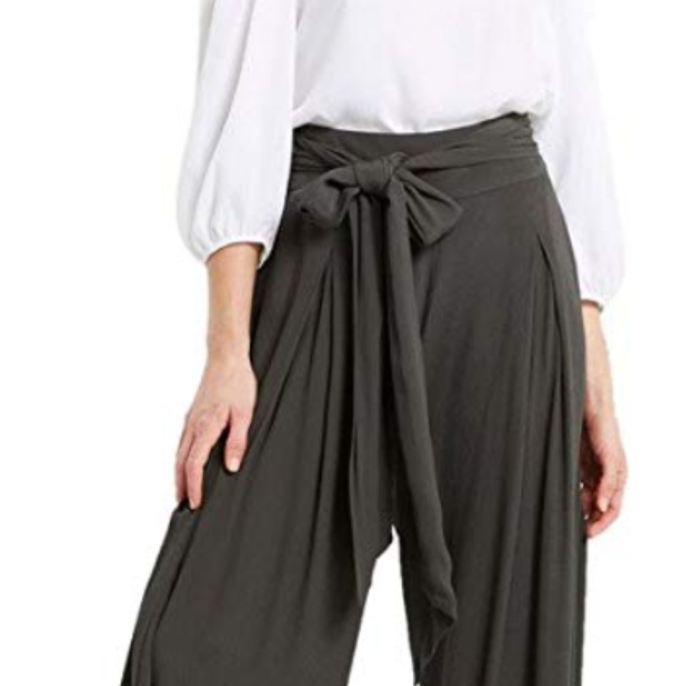 WideLeg Flare Palazzo High Tie Waist Pants NWT